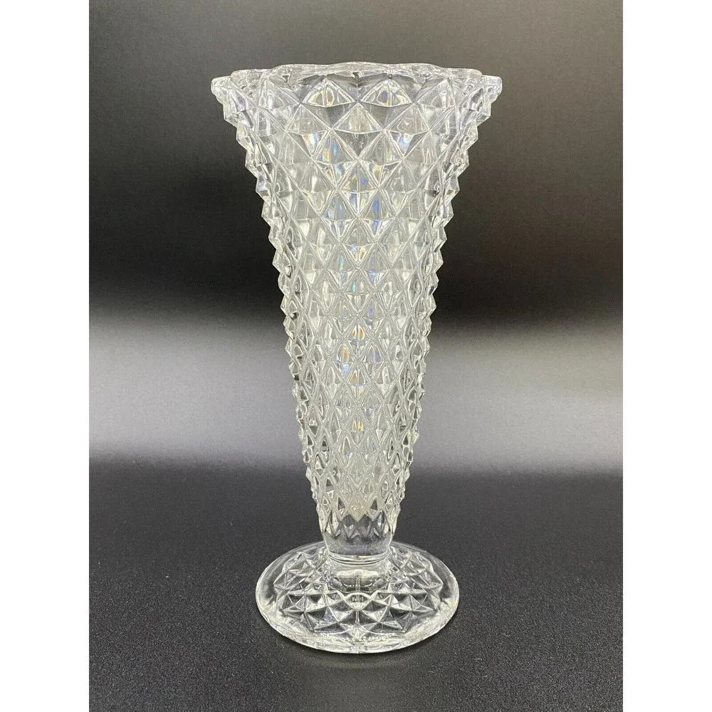 Crystal Vase Diamond Cut by Princess House VINTAGE